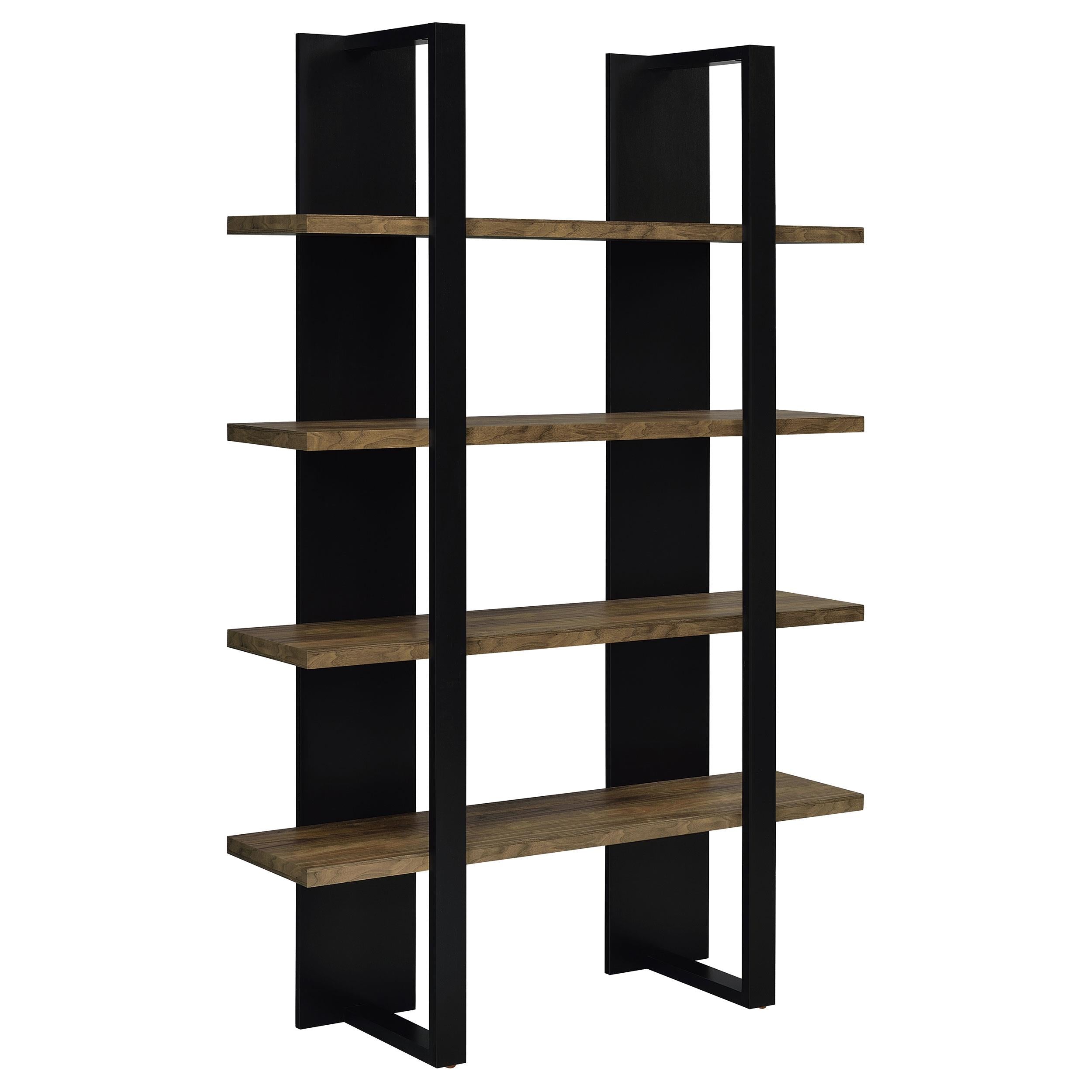 Coaster Furniture Danbrook 882036 71-inch 4-shelf Bookshelf - Black and Aged Walnut IMAGE 1